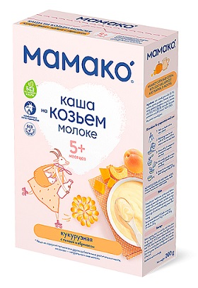 Мамако каша кукурузная с тыквой и абрикосом на козьем молоке, 200г