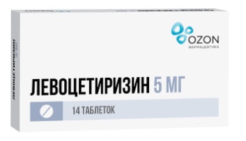 Левоцетиризин, таблетки, покрытые пленочной оболочкой 5мг 14шт