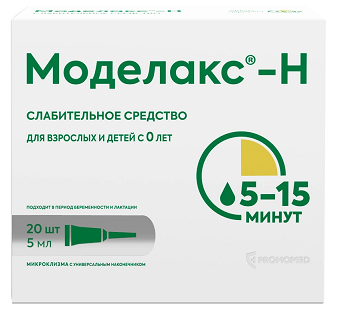 Моделакс-Н, раствор ректальный, 5мл 20шт