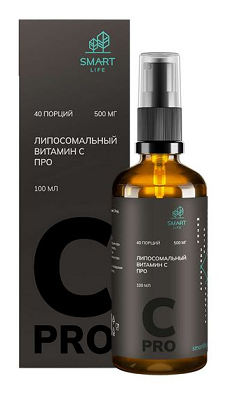 SmartLife (Смартлайф) Витамин С липосомальный Про, жидкость для приема внутрь флакон-дозатор 500мг/2,5мл 40доз 100мл БАД