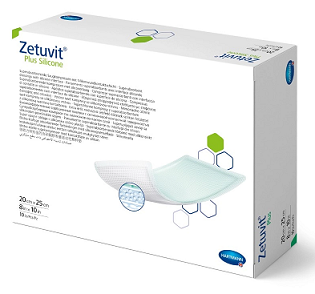 Silicone Plus Zetuvit (Цетувит) повязка суперабсорбирующая с контактным слоем из силикона 20см х25см, 10шт