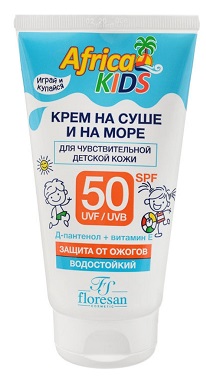 Флоресан (Floresan) Africa kids крем солнцезащитный на суши и на море, 150мл SPF-50