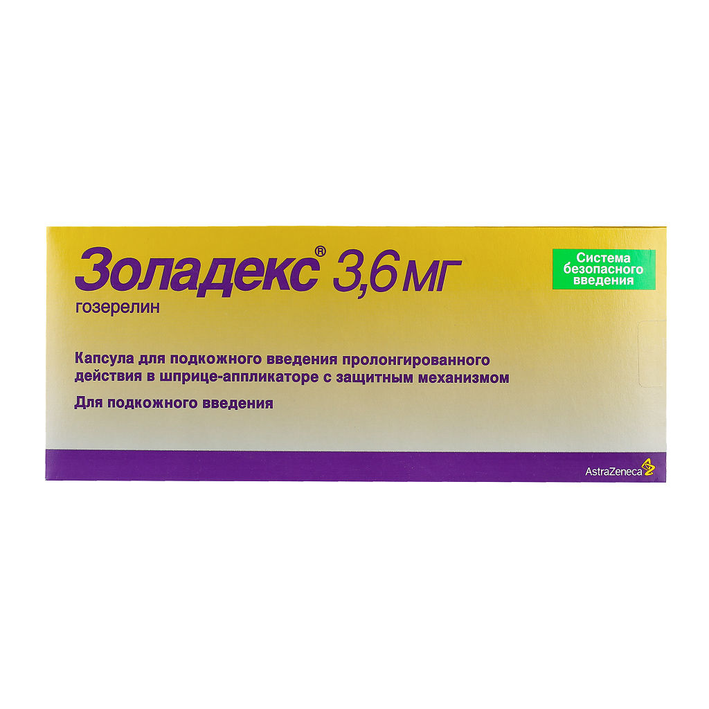 Золадекс, имплантат 3,6мг, шприц-аппликатор купить в интернет-аптеке в  Кстово от 4 227 руб.
