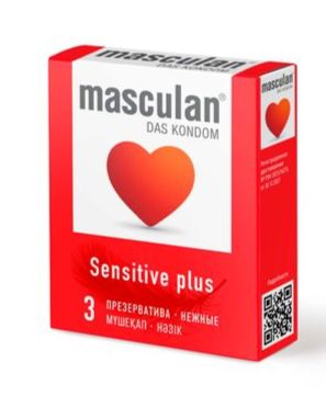 Masculan (Маскулан) Презервативы нежные Sensitive plus 3 шт