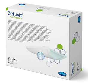 Silicone Plus Zetuvit (Цетувит) повязка суперабсорбирующая с контактным слоем из силикона 20смх20см, 10 шт