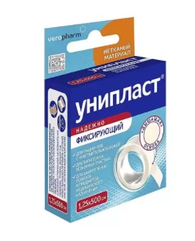 Унипласт пластырь фиксирующий нетканный 1,25х5м, 1 шт