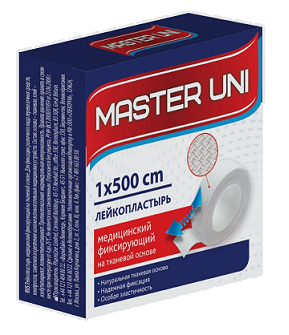 Пластырь Master Uni (Мастер-Юни) медицинский фиксирующий на тканевой основе 1см х5м