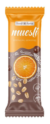 FoodForte (ФудФорте) Батончик мюсли Апельсин в шоколаде, 50г БАД