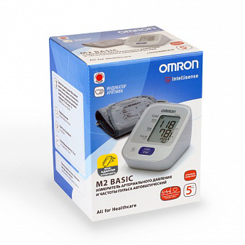 Купить тонометр автоматический omron (омрон) м2 basic, с адаптером, манжета 22-32см (hem 7121-aru) в Кстово