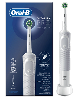 Oral-B (Орал-Би) Электрическая зубная щетка Vitality Pro D103.413.3 тип 3708 с зарядным устройством, тип 3757, белый