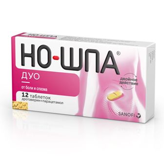 Но-шпа Дуо, таблетки 40мг+500мг, 12шт