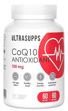 UltraSupps (Ультрасаппс) Коэнзим Q10 Антиоксидант 100мг, капсулы 380мг 60 шт БАД