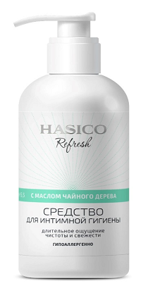 Hasico (Хасико) Refresh средство для интимной гигиены с маслом чайного дерева, 250мл