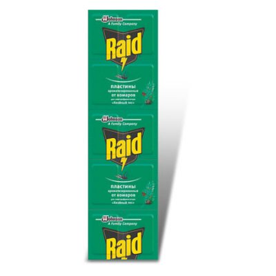 Купить рейд (raid) пластины от комаров хвоя, 10 шт в Кстово