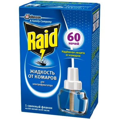 Купить рейд (raid) жидкость для фумигатора 60 ночей в Кстово