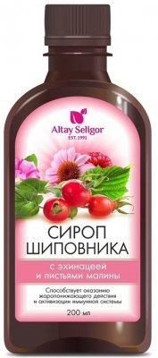Купить altay seligor (алтай селигор) шиповника с эхинацеей и листьями малины от простуды, флакон 200мл в Кстово