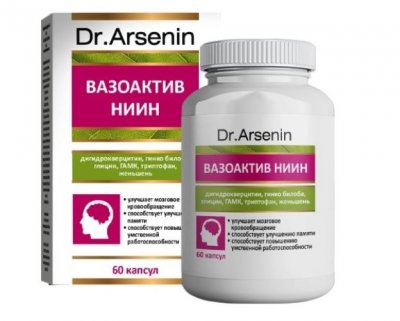 Купить вазоактив-ниин dr arsenin (др арсенин), капсулы массой 500мг, 60 шт бад в Кстово