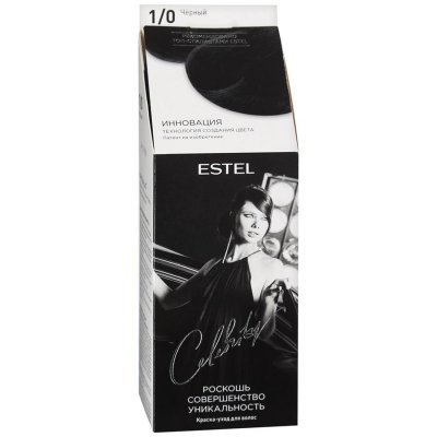 Купить estel (эстель) краска-уход для волос celebrity тон 1/0 черный в Кстово