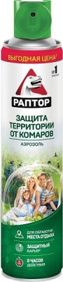 Купить раптор аэрозоль защита территории от комаров, 400 мл в Кстово