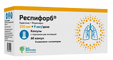Купить респифорб, набор капсул с порошком для ингаляций, 320 мкг+9 мкг/доза, 60шт в Кстово