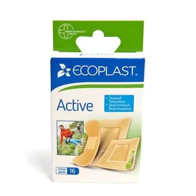 Купить ecoplast activ набор тканевых пластырей, 16 шт в Кстово
