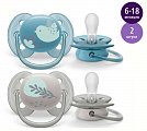 Avent (Авент) соска-пустышка силиконовая Ультра Софт для мальчиков 6-18 месяцев 2 шт SCF091/15