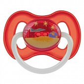 Купить canpol (канпол) пустышка круглая латексная 6-18 месяцев space красная 1шт в Кстово