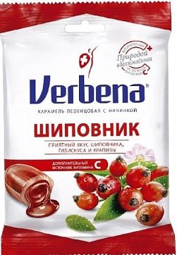 Verbena (Вербена) Шиповник карамель леденцовая с начинкой 60 гр БАД