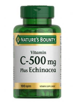 Купить nature's bounty (нэйчес баунти) витамин с 500мг плюс эхинацея, таблетки 100 шт бад в Кстово