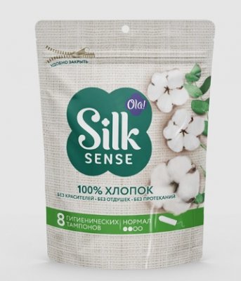 Купить ола (ola) тампоны silk sense из органического хлопка normal, 8 шт в Кстово