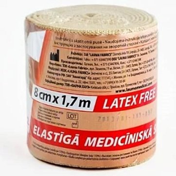 Бинт эластичный Лаума 1,7мх8см с застежкой