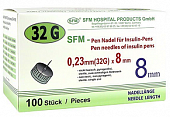 Купить иглы sfm для для инсулиновых инжекторов (пен ручек) 32g (0,23мм х 8мм) 100 шт в Кстово