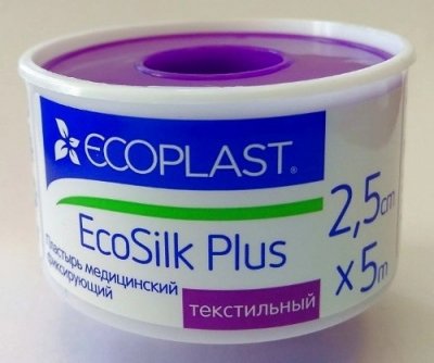 Купить ecoplast ecosilk plus медицинский фиксирующий текстильный 2,5см х 5м в Кстово