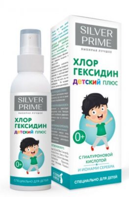 Купить (silverprime) сильверпрайм хлоргексидин плюс, лосьон для кожи детей с экстрактом ромашки и ионами серебра опека, спрей 100мл в Кстово