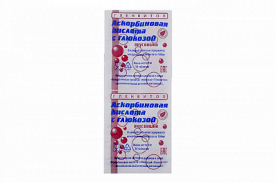 Купить аскорбиновая кислота с глюкозой гленвитол таблетки со вкусом вишни 1г, 10 шт (стрип) бад в Кстово