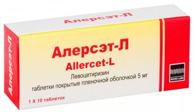 Купить алерсэт-л, таблетки, покрытые пленочной оболочкой 5мг, 10 шт от аллергии в Кстово