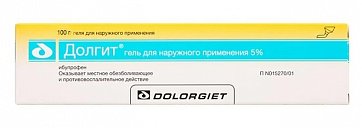 Долгит, гель для наружного применения 5%, туба 100г