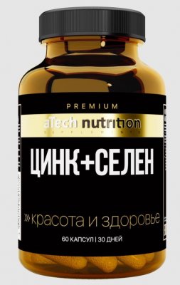 Купить atech nutrition premium (атех нутришн премиум) цинк+селен, капсулы 500мг 60 шт. бад в Кстово