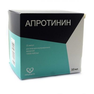 Купить апротинин, раствор для внутривенного введения 10000кие/мл, ампулы 10мл, 25 шт в Кстово
