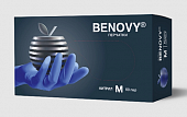 Купить перчатки benovy нитриловые нестерильные неопудренные текстурированные на пальцах размер м 50 пар, сиренево-голубые в Кстово