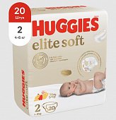 Купить huggies (хаггис) подгузники elitesoft 2, 4-6кг 20 шт в Кстово