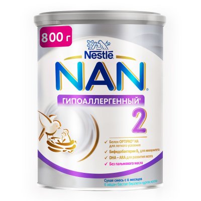 Купить nan optipro 2 ha (нан) гипоаллергенный смесь сухая для детей с 6 месяцев, 800г в Кстово