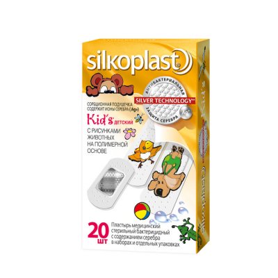 Купить силкопласт (silkoplast) kid's пластырь стерильный бактерицидный гипоаллергенный, 20 шт в Кстово
