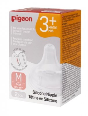 Купить pigeon softouch peristaltic plus (пиджен) соска силиконовая для бутылочки с 3 месяцев, размер m 3 шт в Кстово