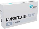 Купить спарфлоксацин, таблетки покрытые пленочной оболочкой 200мг, 6 шт в Кстово