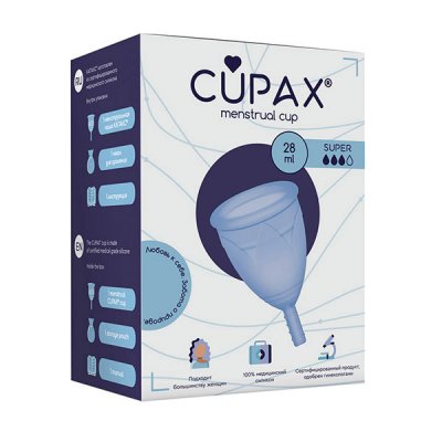 Купить капакс (cupax) чаша менструальная силиконовая супер 28мл голубая, 1 шт в Кстово