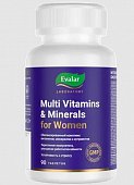 Купить мультивитамины и минералы для женщин эвалар, таблетки покрытые оболочкой, 90шт бад в Кстово