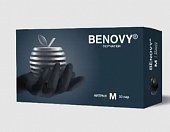 Купить перчатки benovy смотровые нитриловые нестерильные неопудрен текстурир с однократной хлорацией размер m 50 пар, черные в Кстово