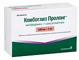 Купить комбоглиз пролонг, таблетки с модифицированным высвобождением, покрытые пленочной оболочкой 1000 мг+5 мг, 28 шт в Кстово
