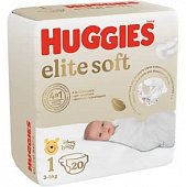 Купить huggies (хаггис) подгузники elitesoft 1, 3-5кг 20 шт в Кстово
